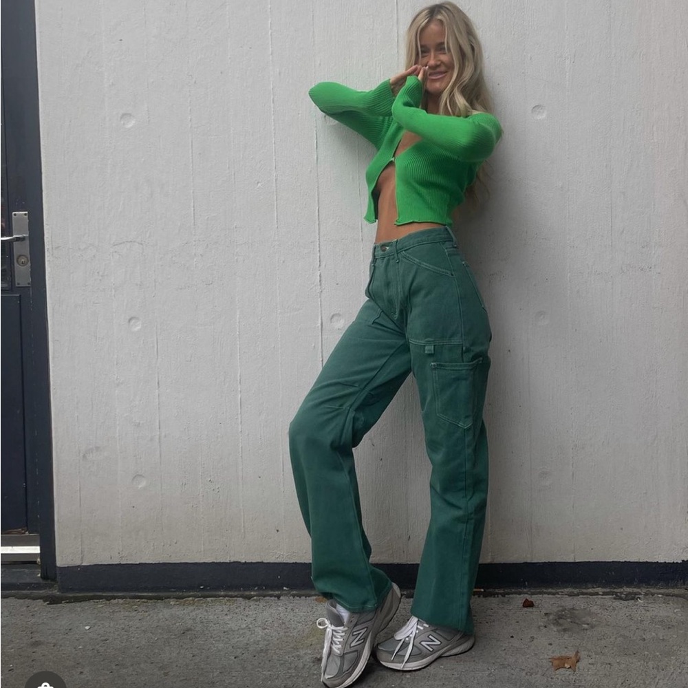 Lioness Miami Vice pants and Green Cardigen